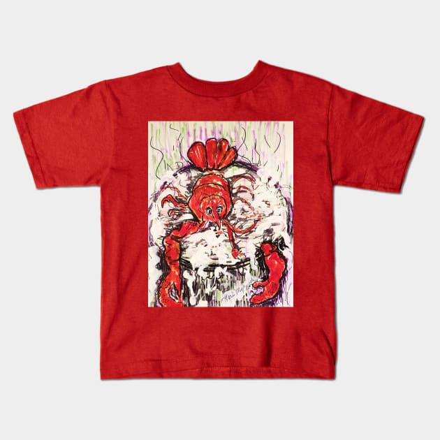 Larry the Lobster Kids T-Shirt by TheArtQueenOfMichigan 